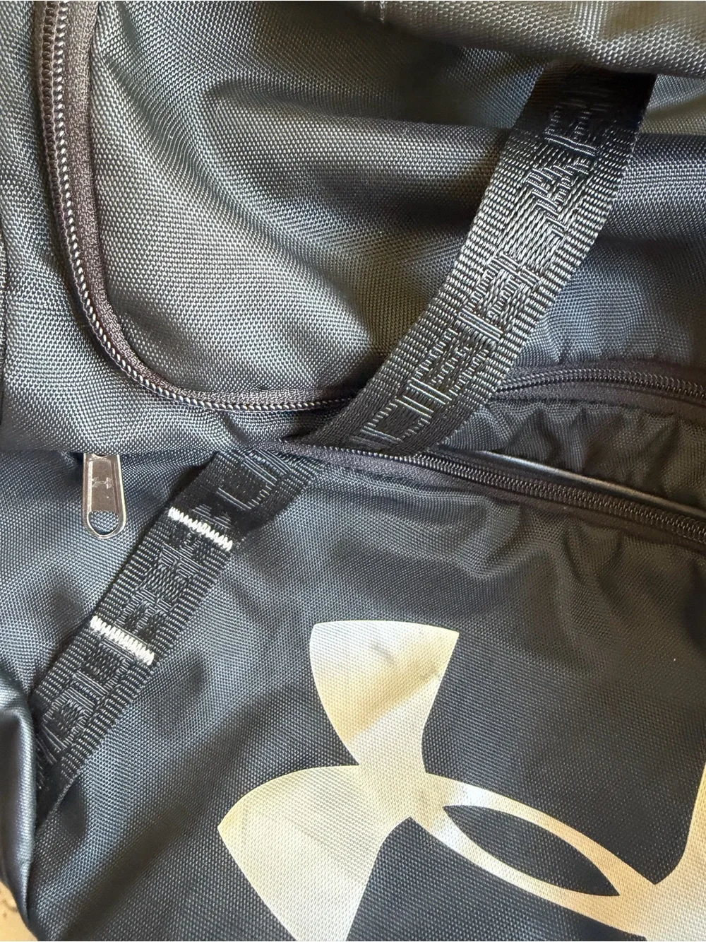 Under Armour Logo Duffel Bag Gym Work Travel Storm Black Sports Overnight